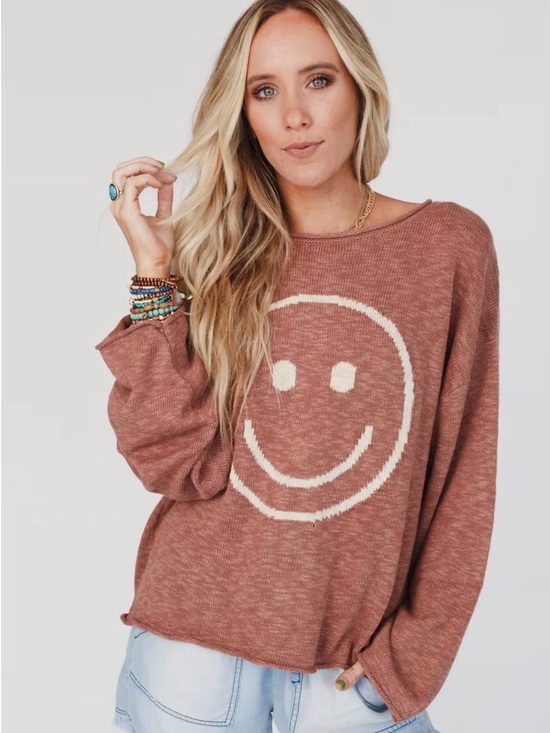 Promesa Sweaters - Promesa Made You Smile Knit Crewneck Sweater Loose Fit Size M